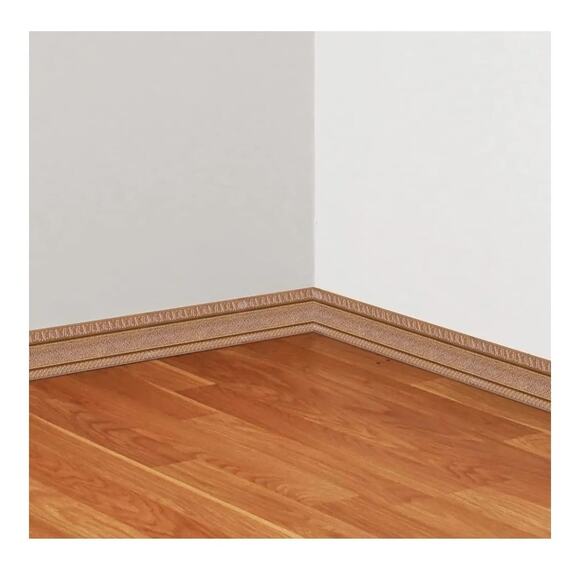 Crown Molding Peel and Stick 3D Wall Edging Foam Baseboard Self Adhesive (Brown) - Picture 3 of 3